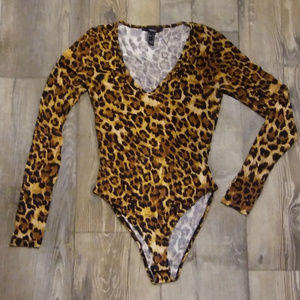 Forever 21 leopard leotard
